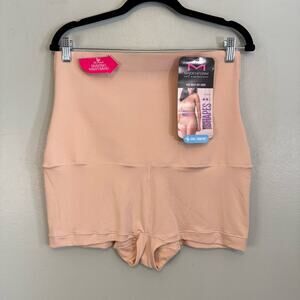 Maidenform Boyshort Shaper Womens 2XL Beige Stretch Firm Control High Waist NWT